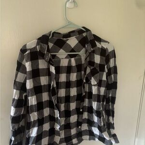 H&M Black and White Buffalo Check Shirt